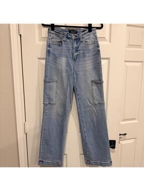 JUDY BLUE Sz. 5 (27) wide leg cargo stretch jeans